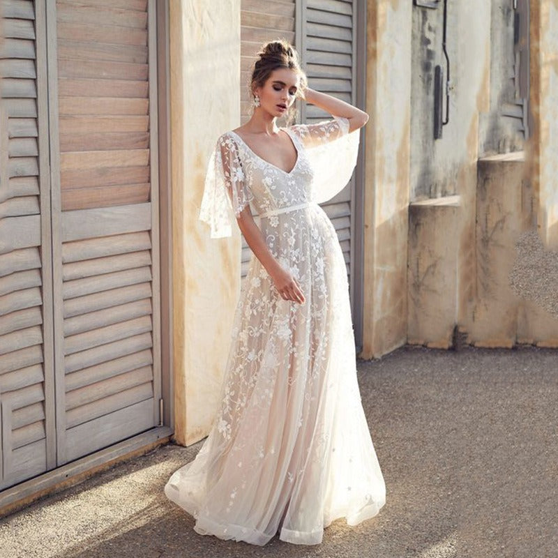 Vrouwen Maxi Jurk Bloemenprint Vloeiende Stijl Polyester 2