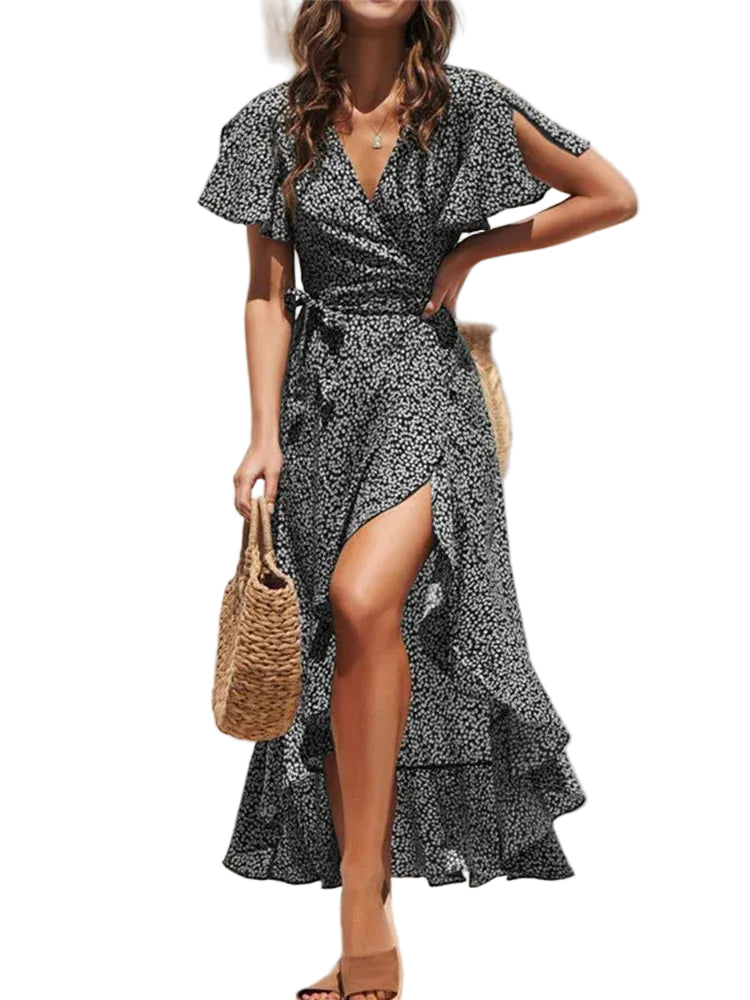 Vrouwen Maxi Jurk Boho Stijl Bloemenprint 6
