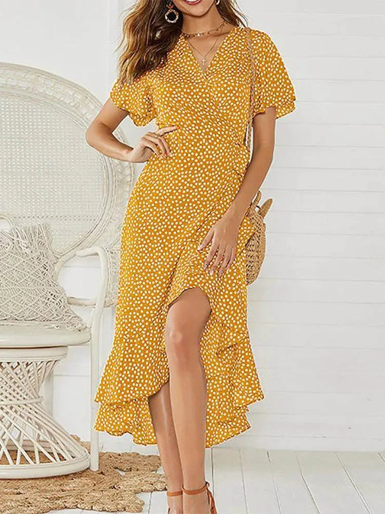Vrouwen Maxi Jurk Boho Stijl Bloemenprint 8