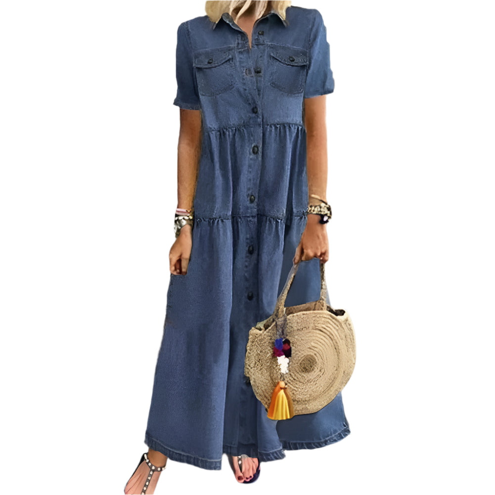 Vrouwen Maxi Jurk Casual Stijl Ademend Materiaal 0