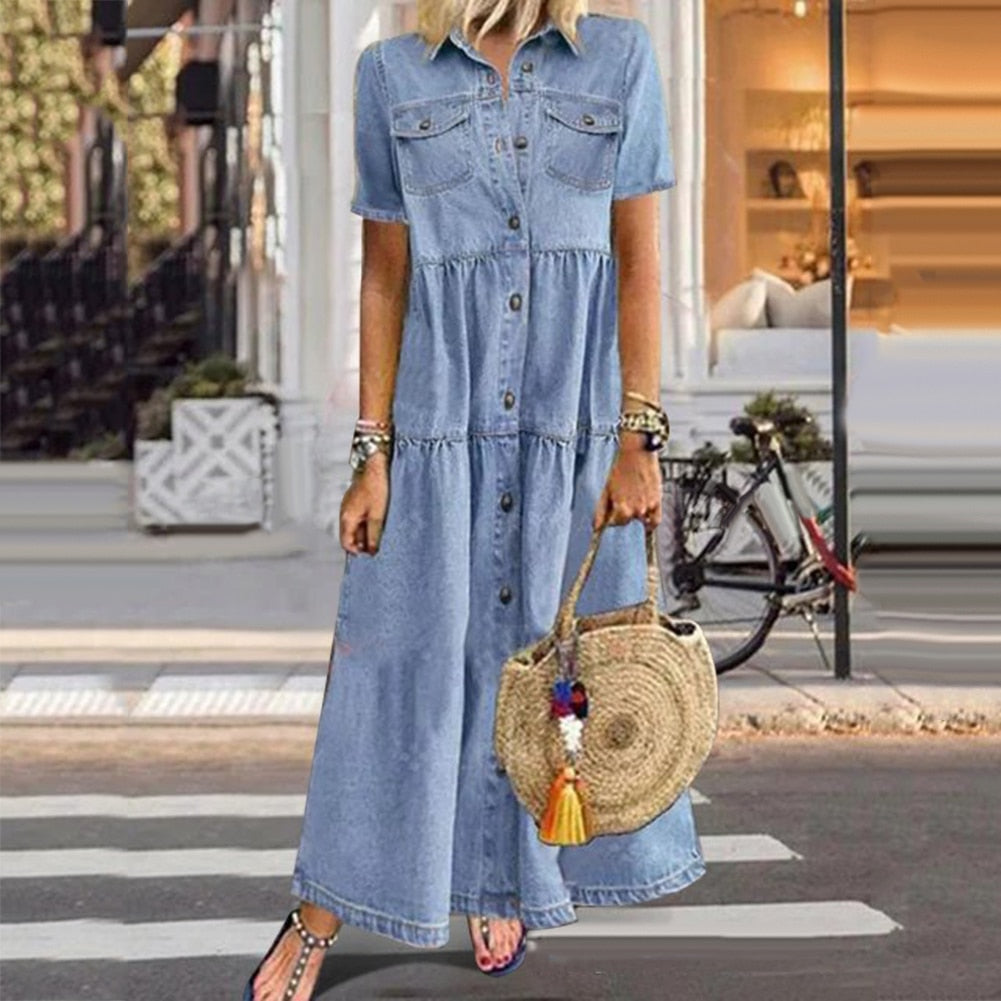 Vrouwen Maxi Jurk Casual Stijl Ademend Materiaal 2