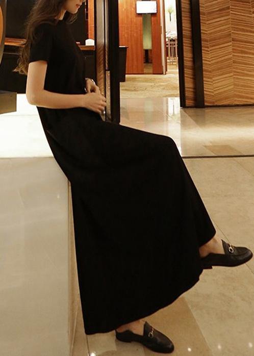 Vrouwen Maxi Jurk Katoenen Tuniek met Zakken 4