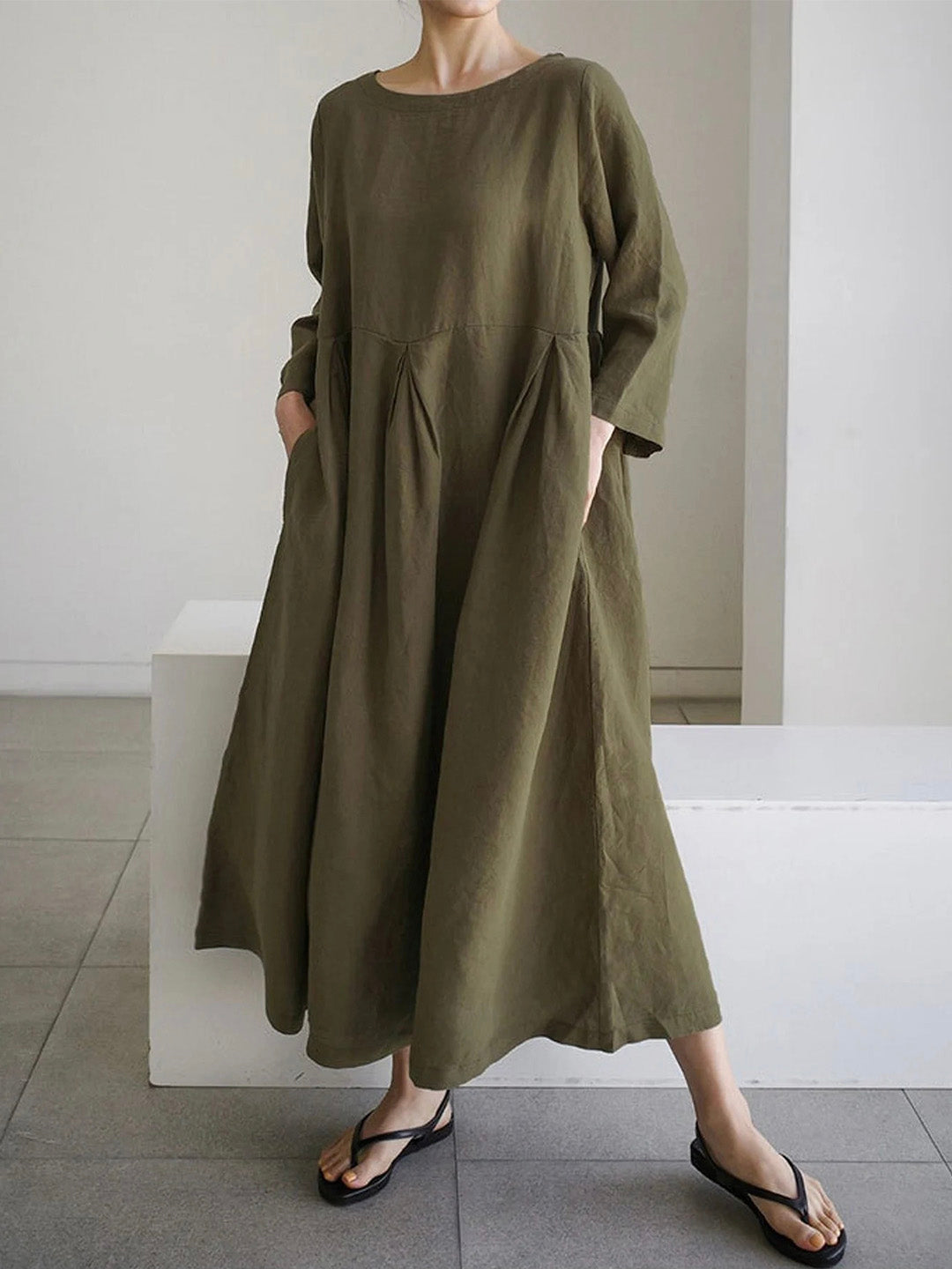 Vrouwen Maxi Jurk Met Zakken 12