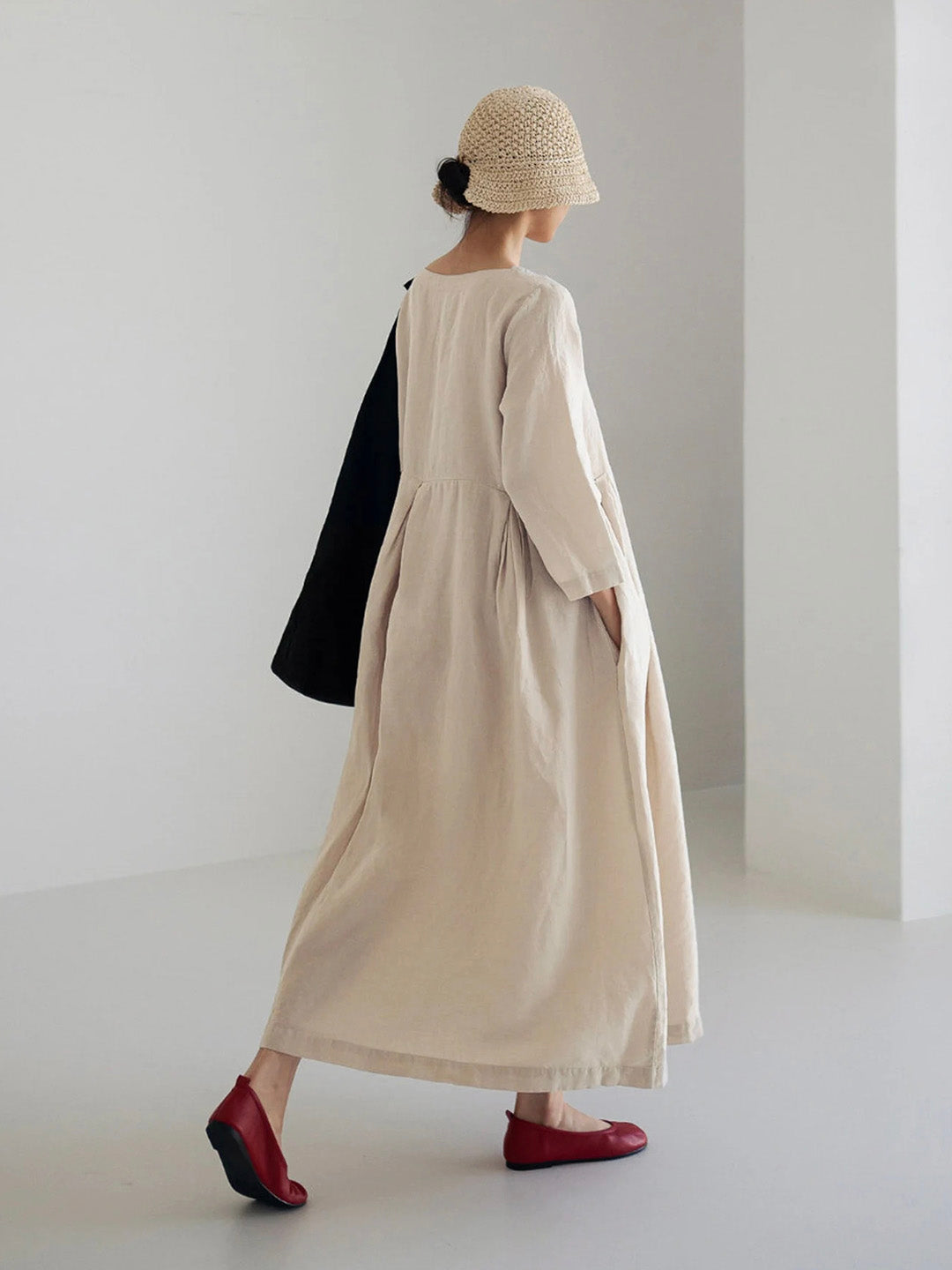 Vrouwen Maxi Jurk Met Zakken 4
