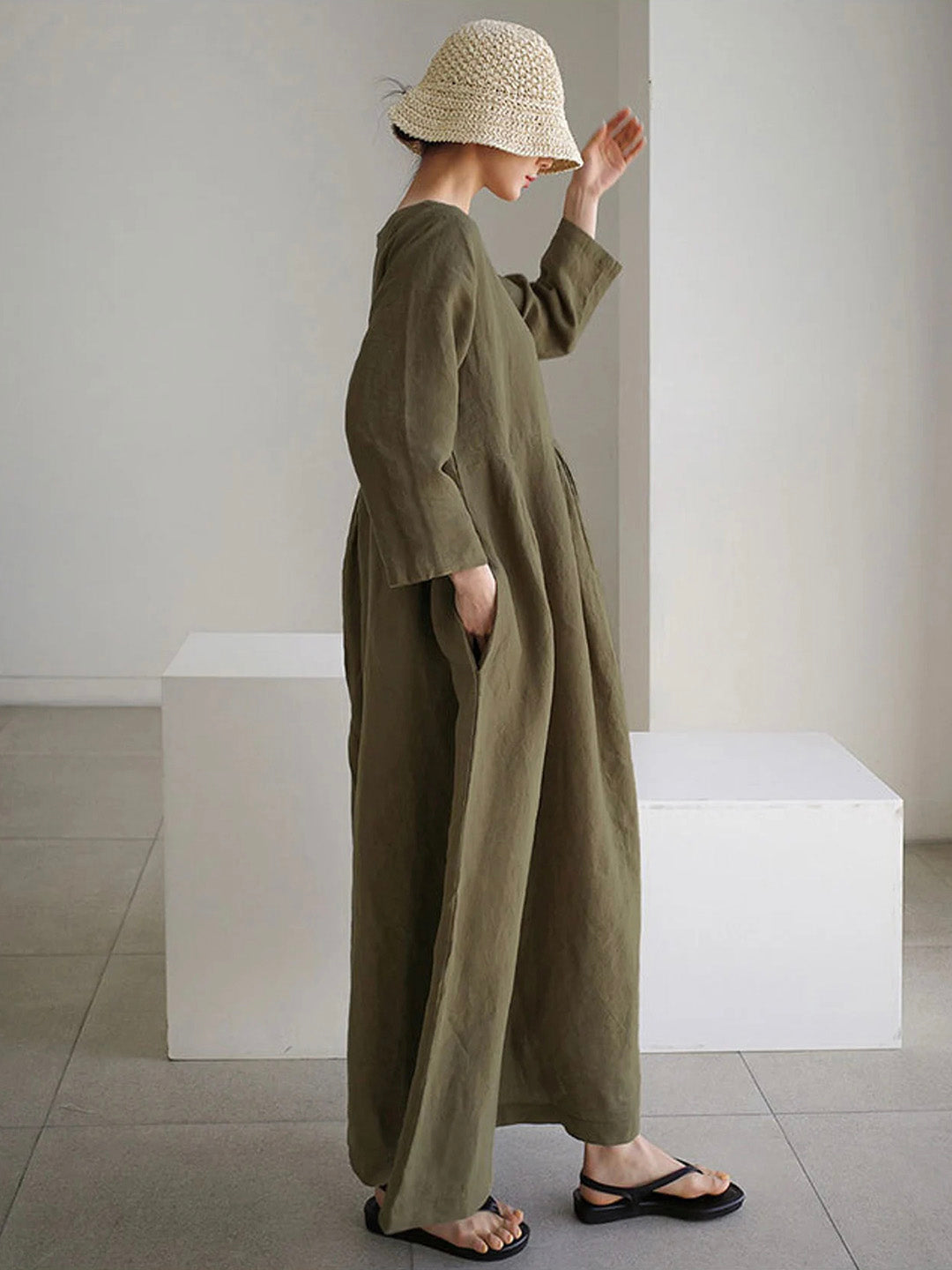 Vrouwen Maxi Jurk Met Zakken 6