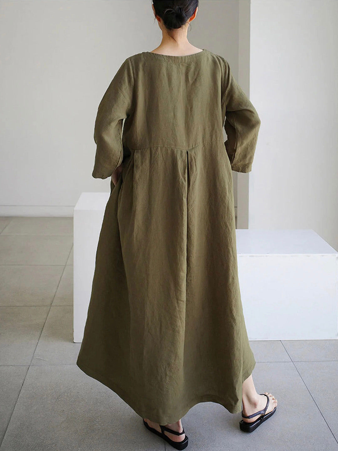 Vrouwen Maxi Jurk Met Zakken 7