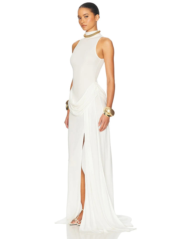 Vrouwen Maxi Jurk Off-shoulder Geplooid 3