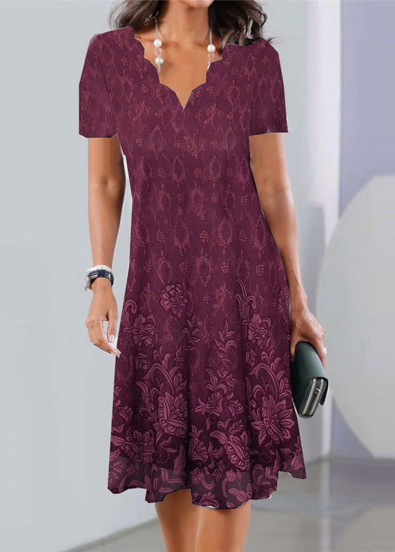 Vrouwen Mid-Jurk met V-hals en Kanten Details 1