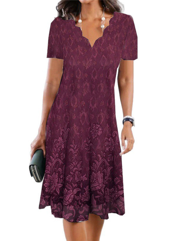 Vrouwen Mid-Jurk met V-hals en Kanten Details 4