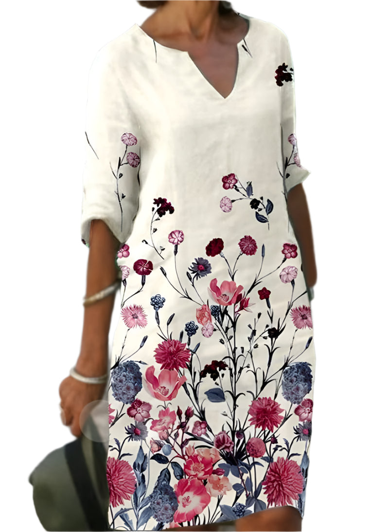 Vrouwen Midi-Jurk Bloemige Print Casual Stijl 0