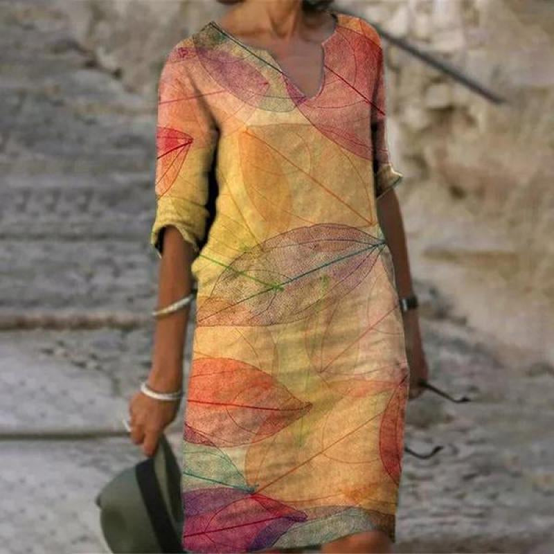 Vrouwen Midi-Jurk Bloemige Print Casual Stijl 10