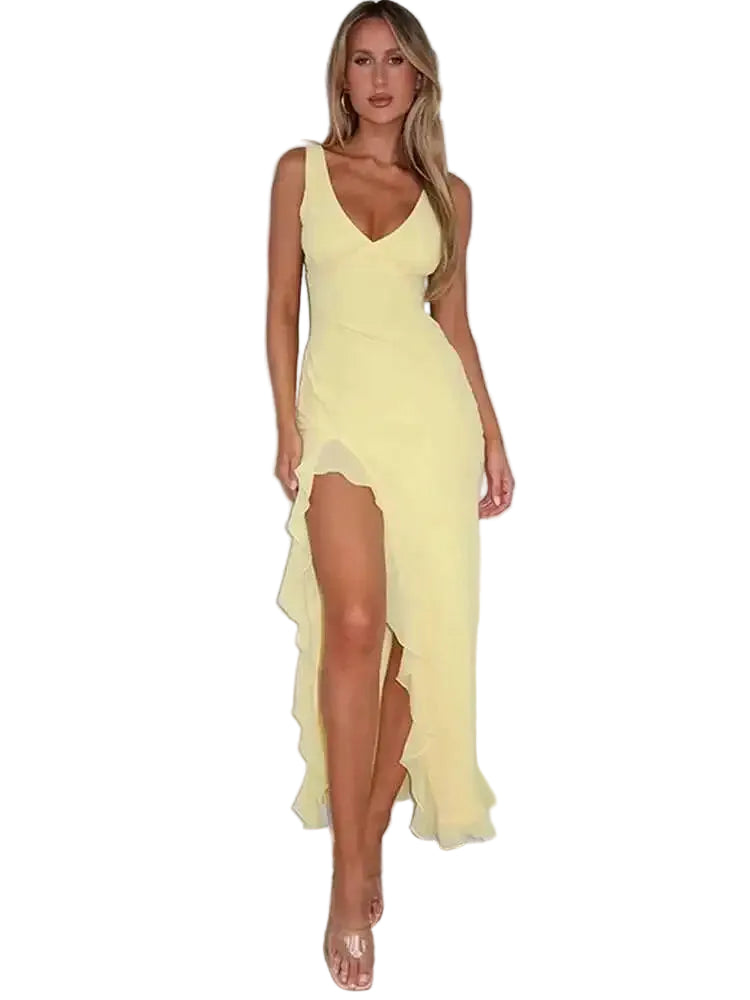 Vrouwen Midi Jurk Met Hoge Split 4