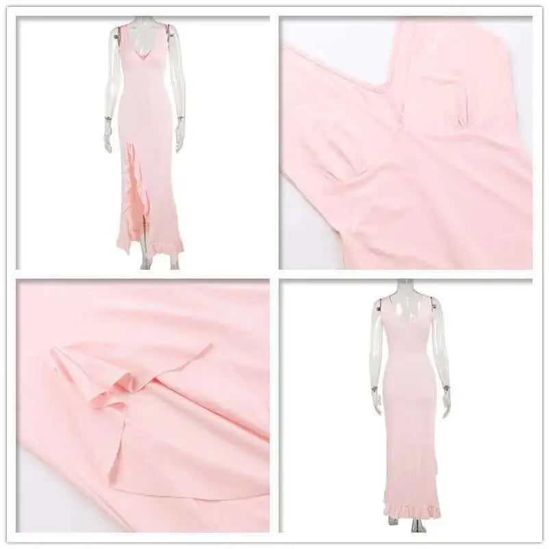 Vrouwen Midi Jurk Met Hoge Split 5