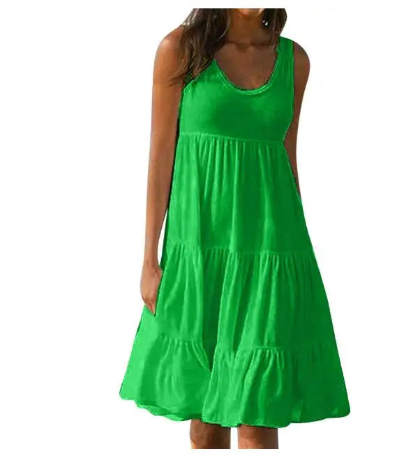 Vrouwen Midi Jurk Mouwloos Met Split 6