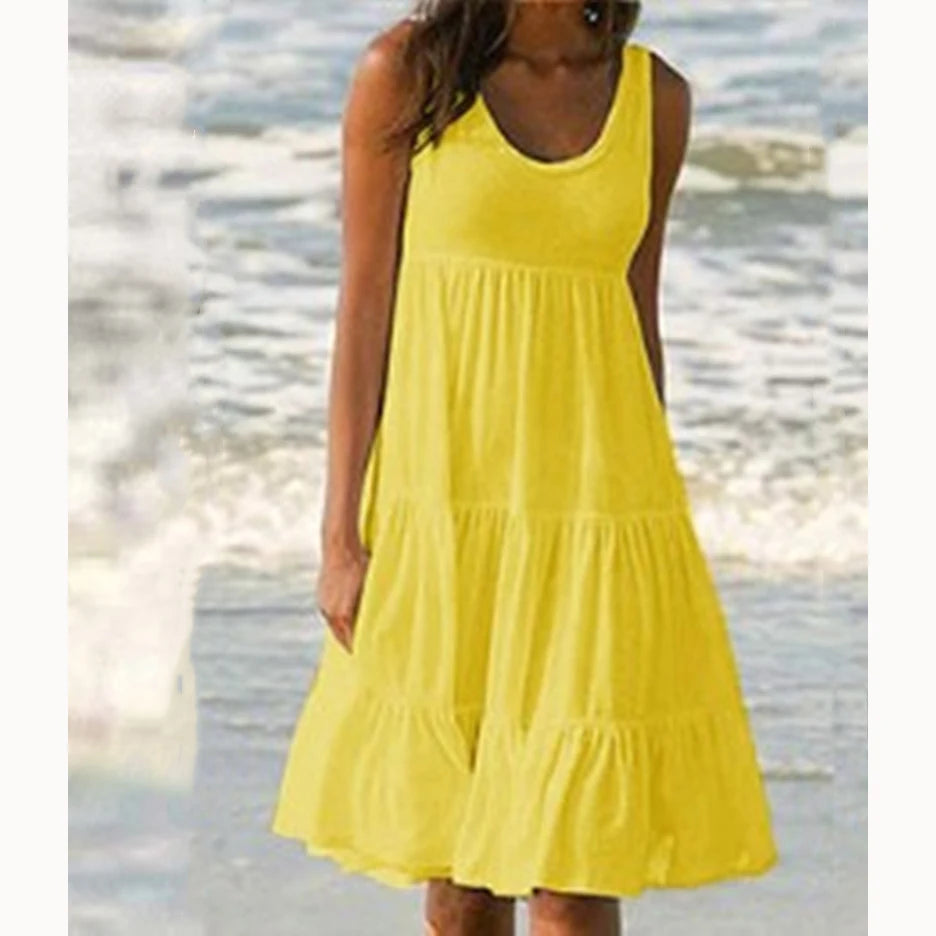 Vrouwen Midi Jurk Mouwloos Met Split 7