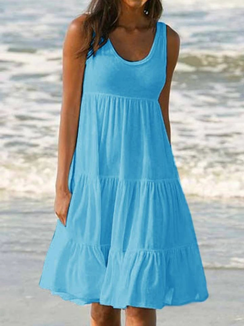 Vrouwen Midi Jurk Mouwloos Met Split 8