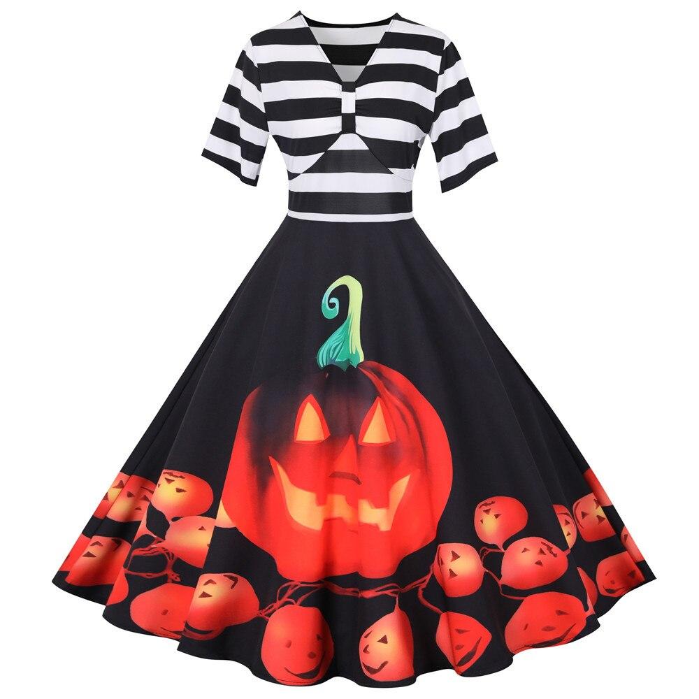 Vrouwen Midi Kostuum Jurk Retro met Kürbismotief Hoogwaardige Stof 0