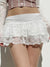 Vrouwen Mini Rok Dubbele Laag Kanten Hoge Taille 4