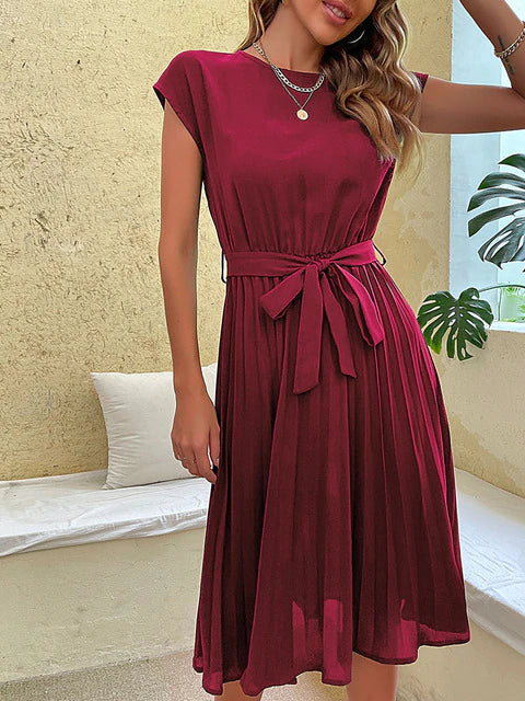 Vrouwen Minikleed Korte Mouwen Plissé 6