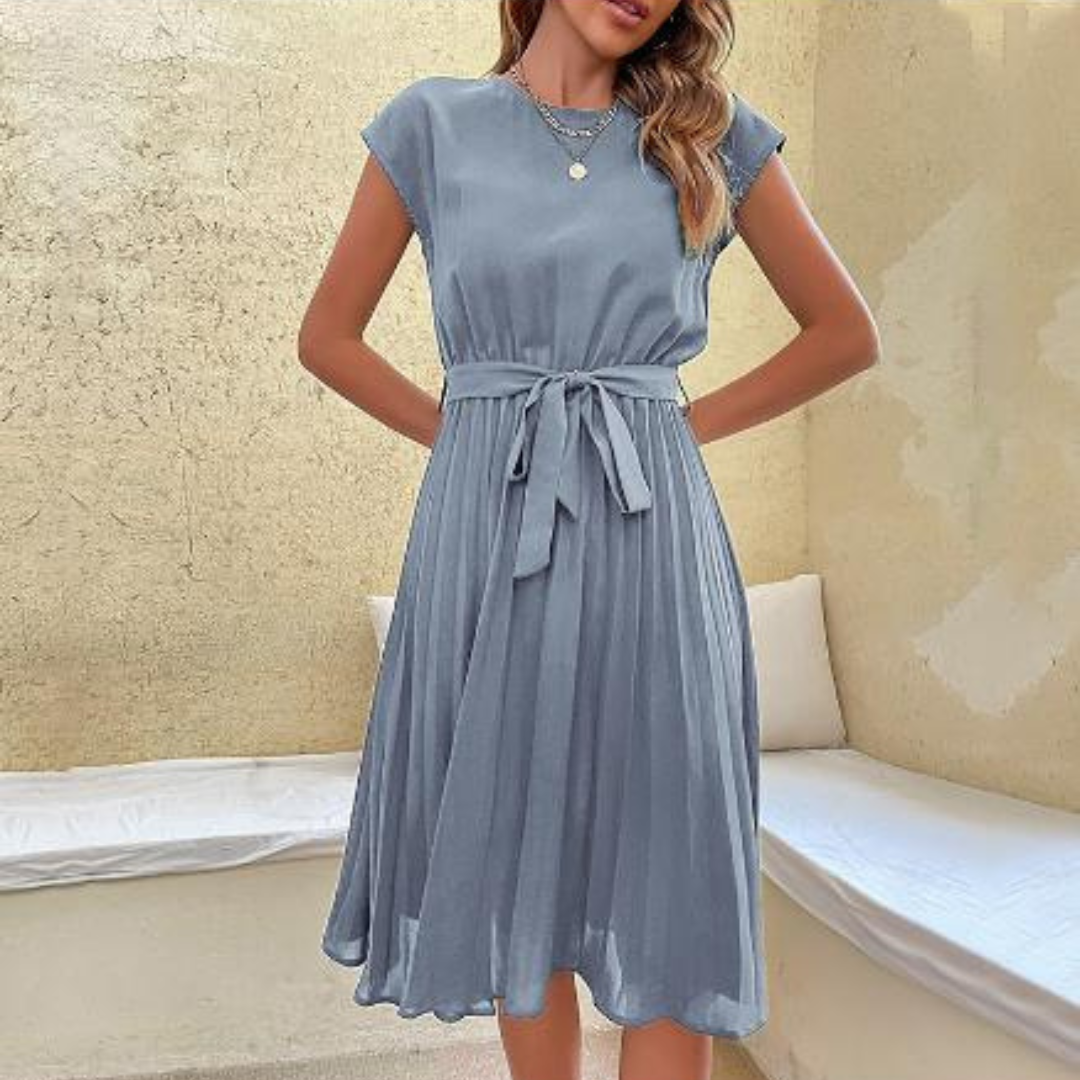 Vrouwen Minikleed Korte Mouwen Plissé 8