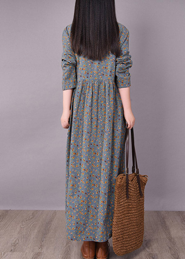 Vrouwen O-Neck Jurk met Print en Knoopdetail 4