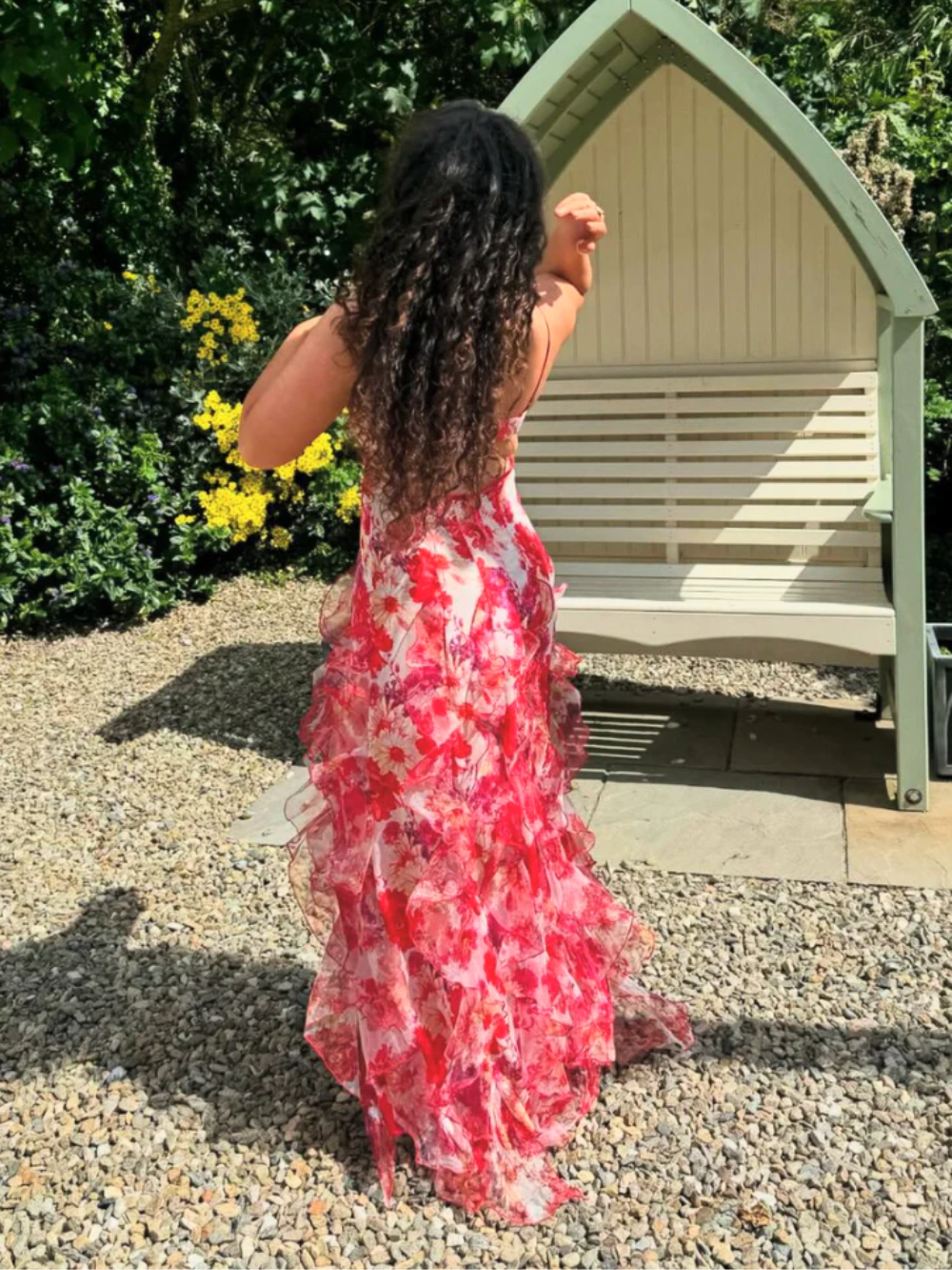 Vrouwen Ruffled Floral Jurk Met Vloeiende Ruffles 7