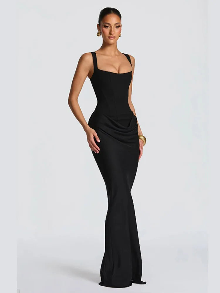 Vrouwen Strapless Geplooide Jurk Met Hoge Taille 9