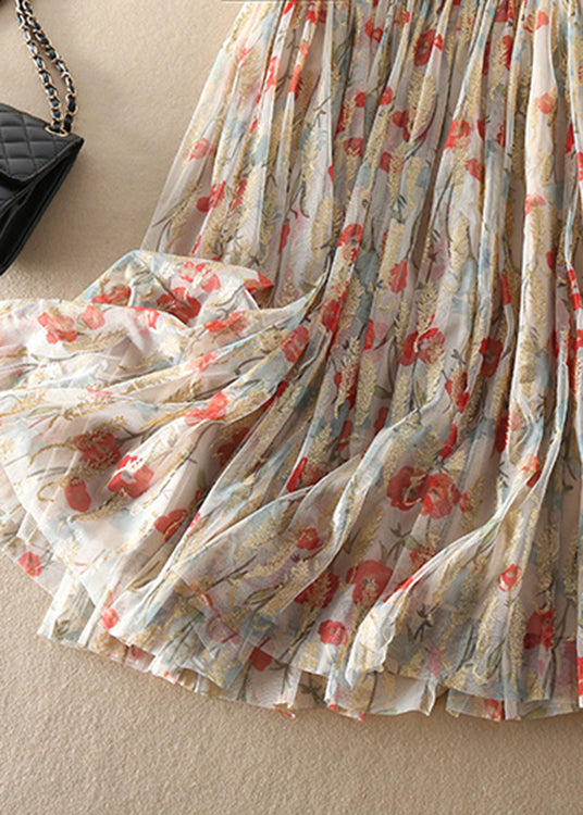 Vrouwen Tulle Rok Met Rits en Print 3