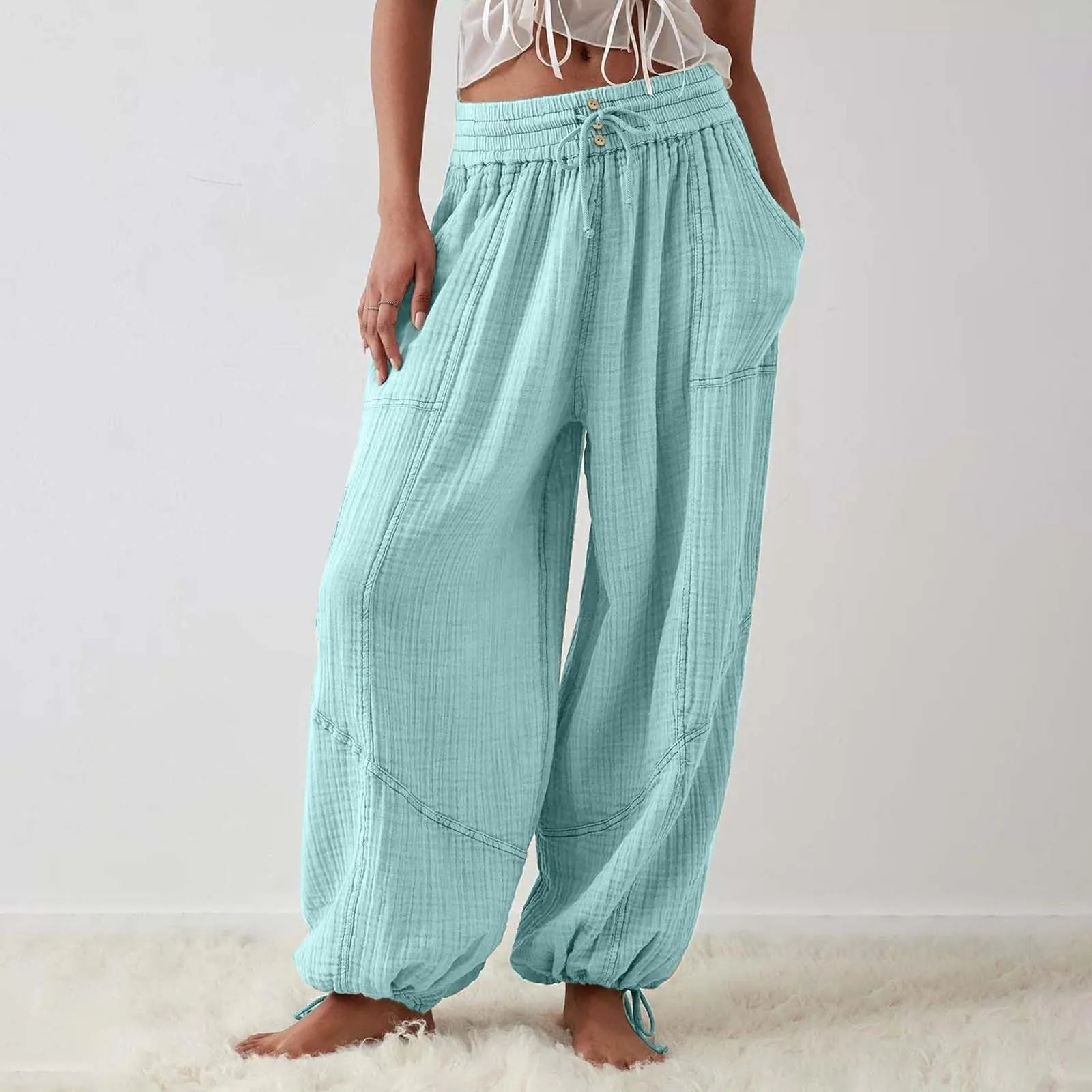 Vrouwen Wijd Been Broek Casual Polyester Spandex Katoen 10