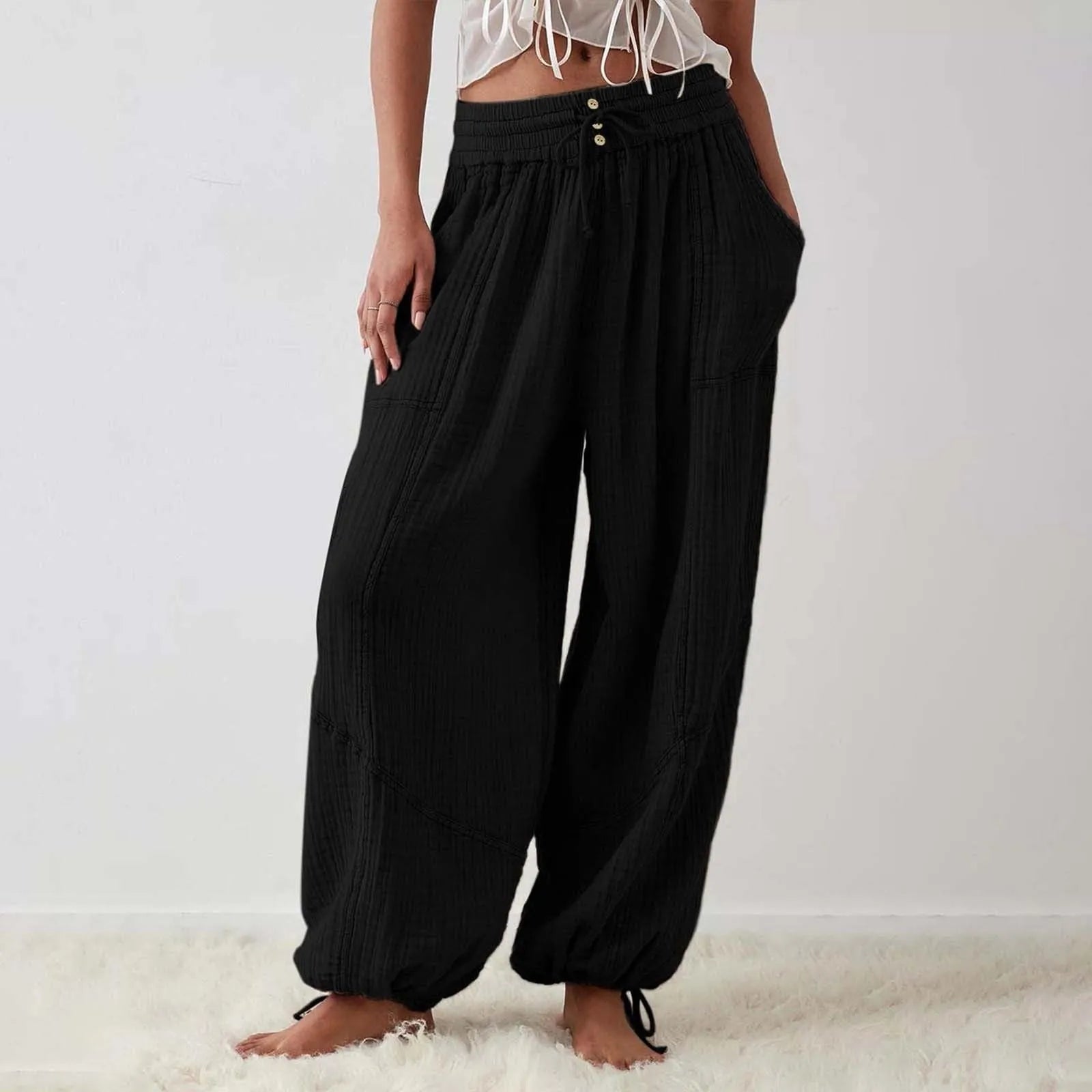 Vrouwen Wijd Been Broek Casual Polyester Spandex Katoen 12