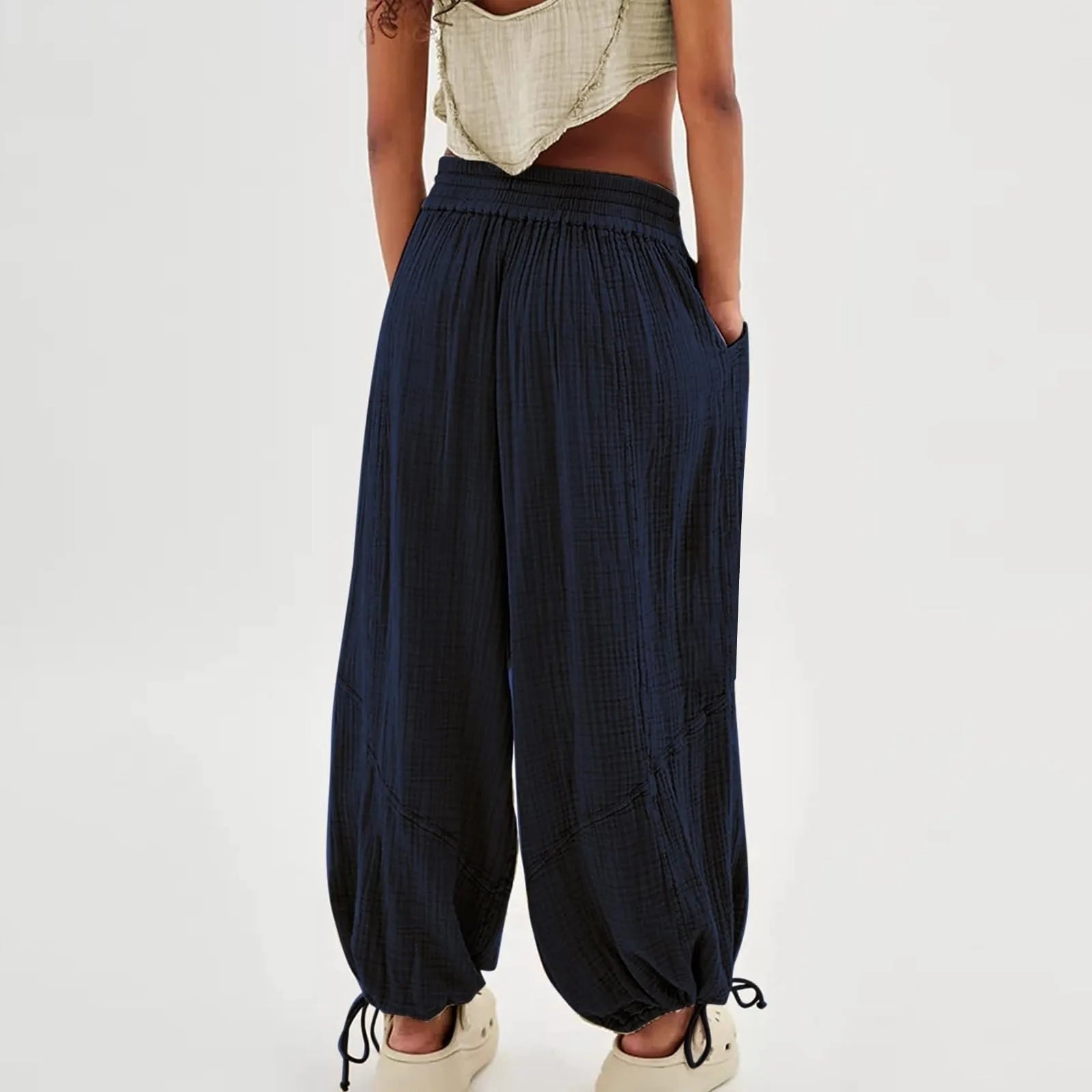 Vrouwen Wijd Been Broek Casual Polyester Spandex Katoen 2