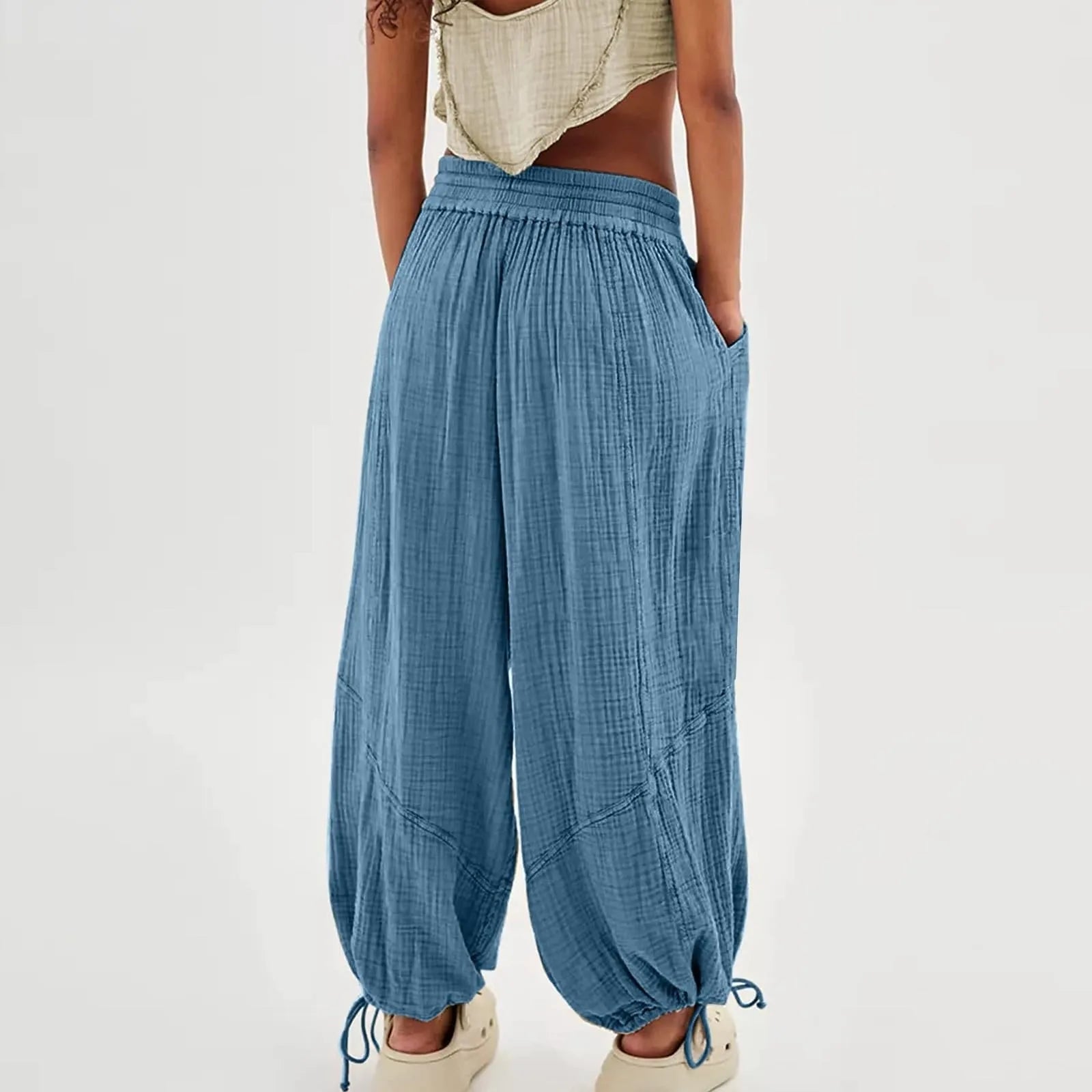 Vrouwen Wijd Been Broek Casual Polyester Spandex Katoen 3