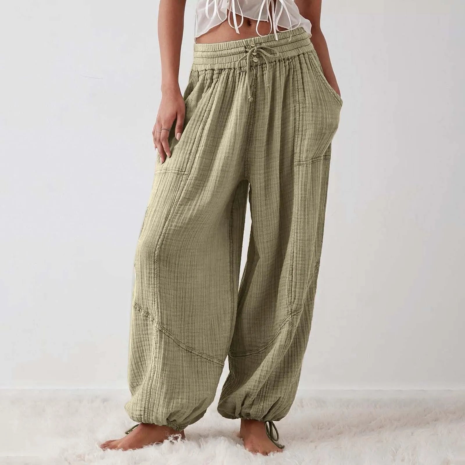 Vrouwen Wijd Been Broek Casual Polyester Spandex Katoen 7