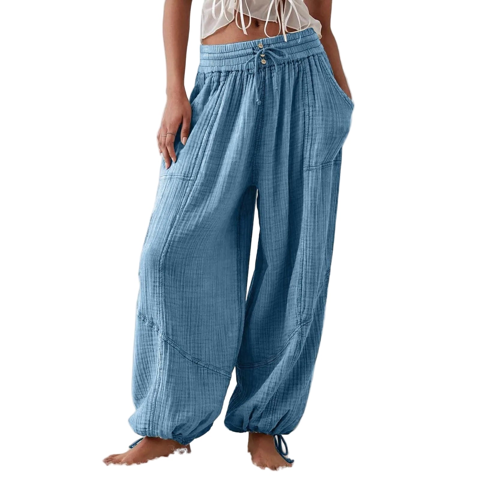 Vrouwen Wijd Been Broek Casual Polyester Spandex Katoen 8