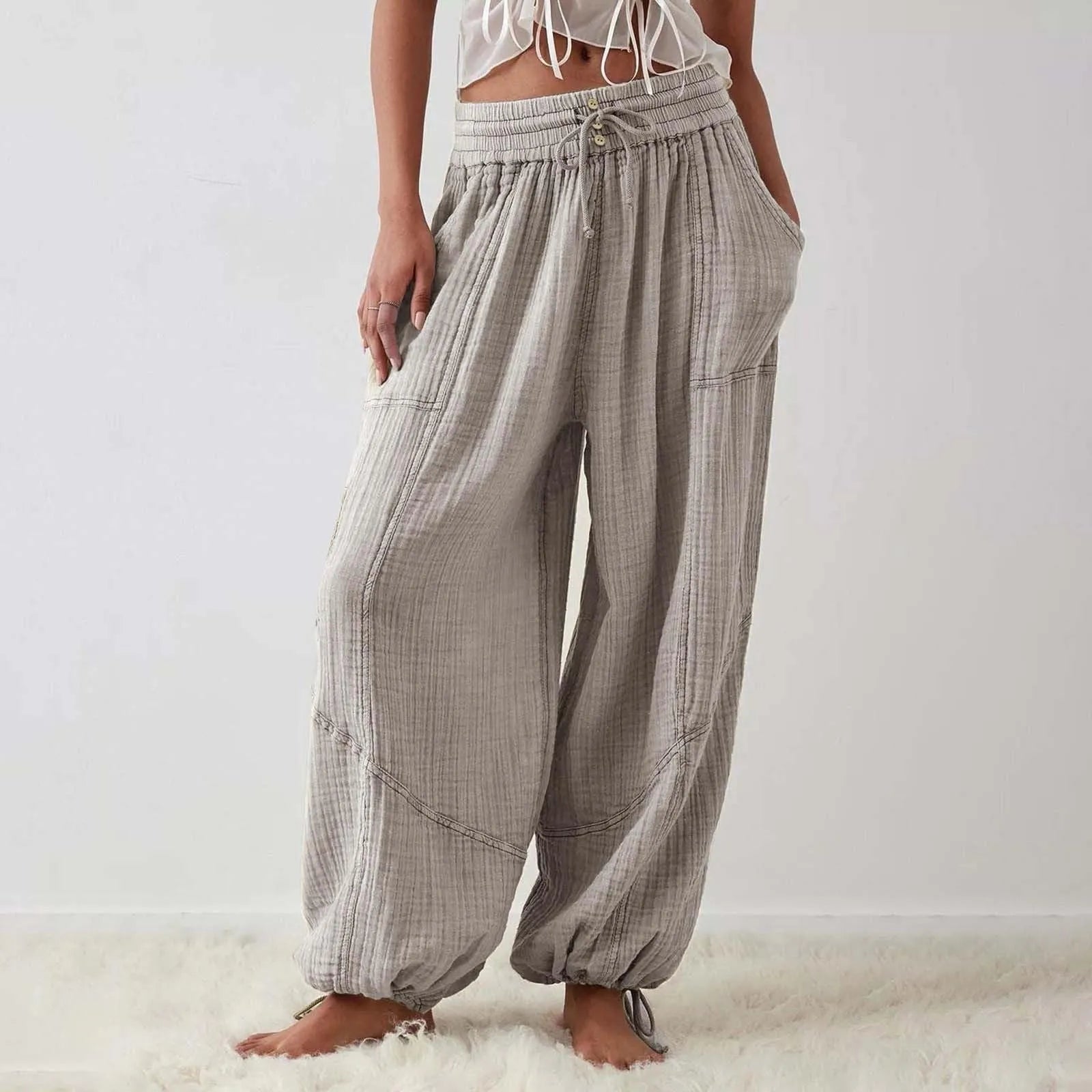 Vrouwen Wijd Been Broek Casual Polyester Spandex Katoen 9