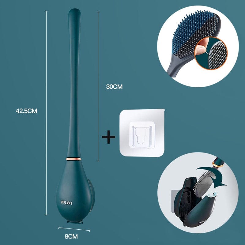 Wandgemonteerde Toiletborstel Siliconen Ergonomisch Handvat 0
