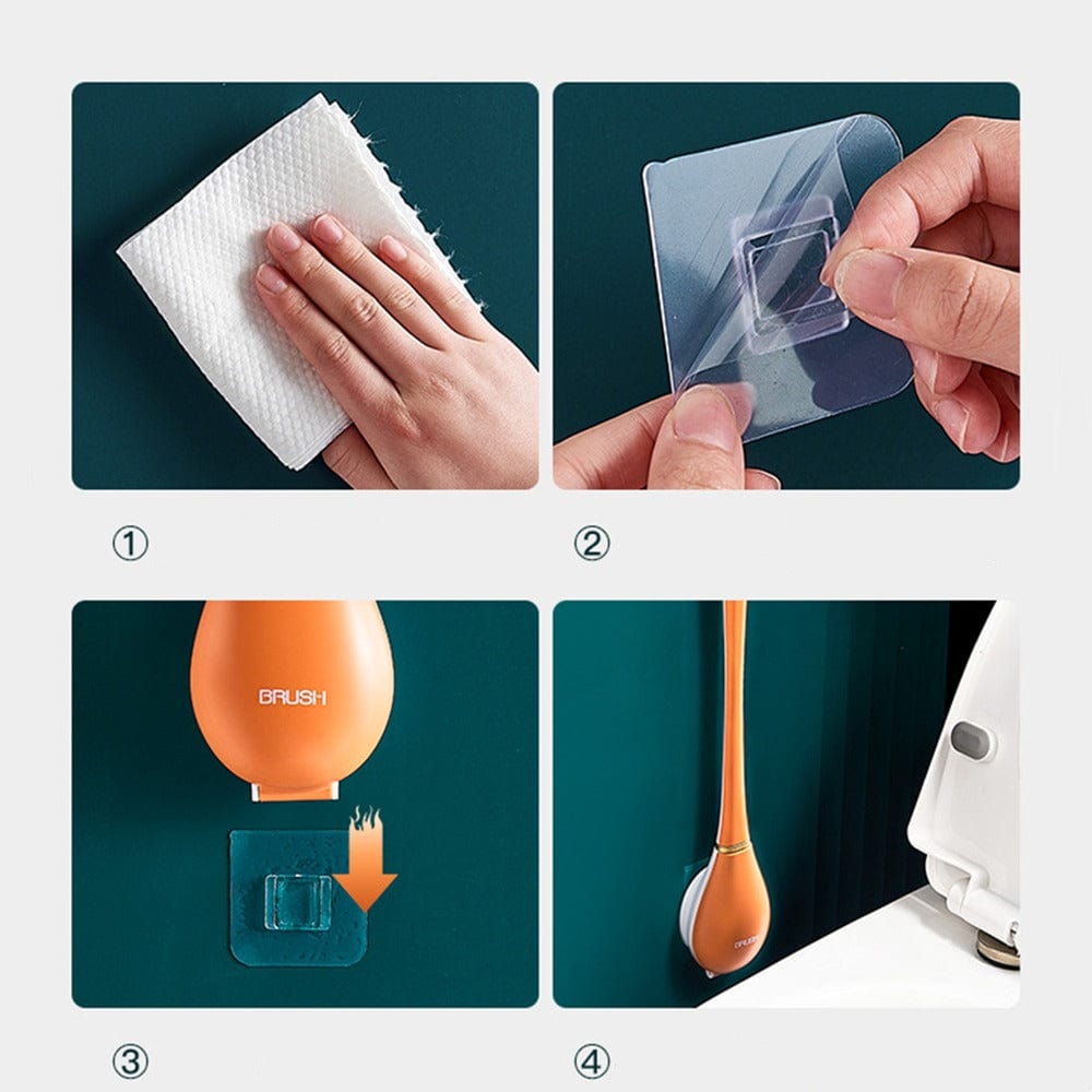 Wandgemonteerde Toiletborstel Siliconen Ergonomisch Handvat 2