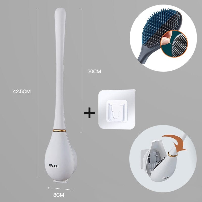 Wandgemonteerde Toiletborstel Siliconen Ergonomisch Handvat 8
