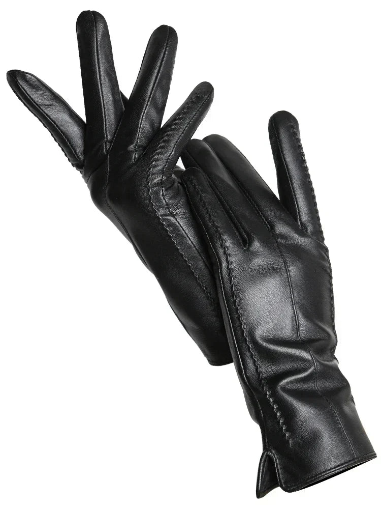 Warme Dames Handschoenen Stijlvol Kunstleer met Zachte Voering 0