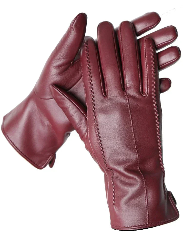 Warme Dames Handschoenen Stijlvol Kunstleer met Zachte Voering 1