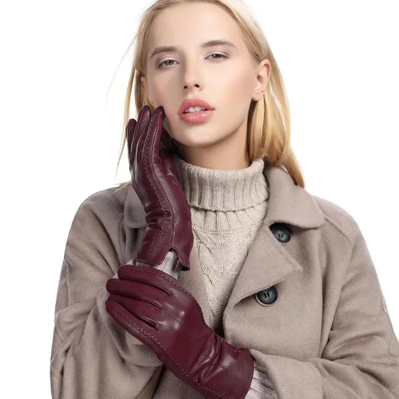 Warme Dames Handschoenen Stijlvol Kunstleer met Zachte Voering 2
