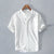 Heren Shirt Korte Mouwen Ontspannen Linnen Materiaal-1