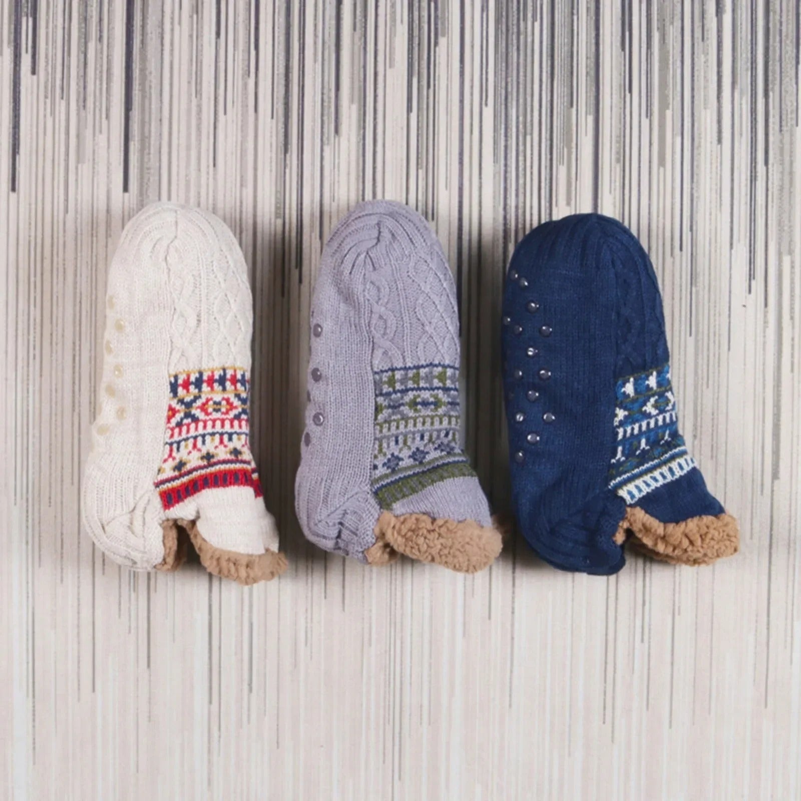 Winterse, warme, antislip huissokken 5