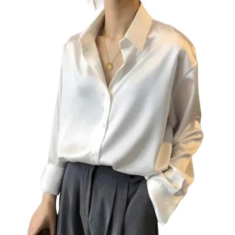 Witte Blouse Dames Lange Mouwen Tijdloos Stijlvol 0