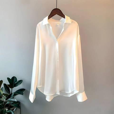 Witte Blouse Dames Lange Mouwen Tijdloos Stijlvol 1
