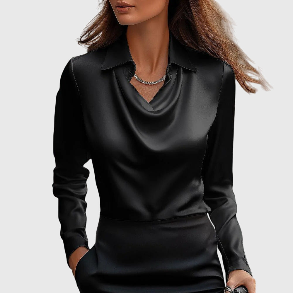 Witte Blouse Dames Met Drapering Voor Een Stijlvolle Look 2