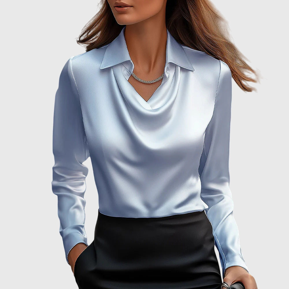 Witte Blouse Dames Met Drapering Voor Een Stijlvolle Look 3