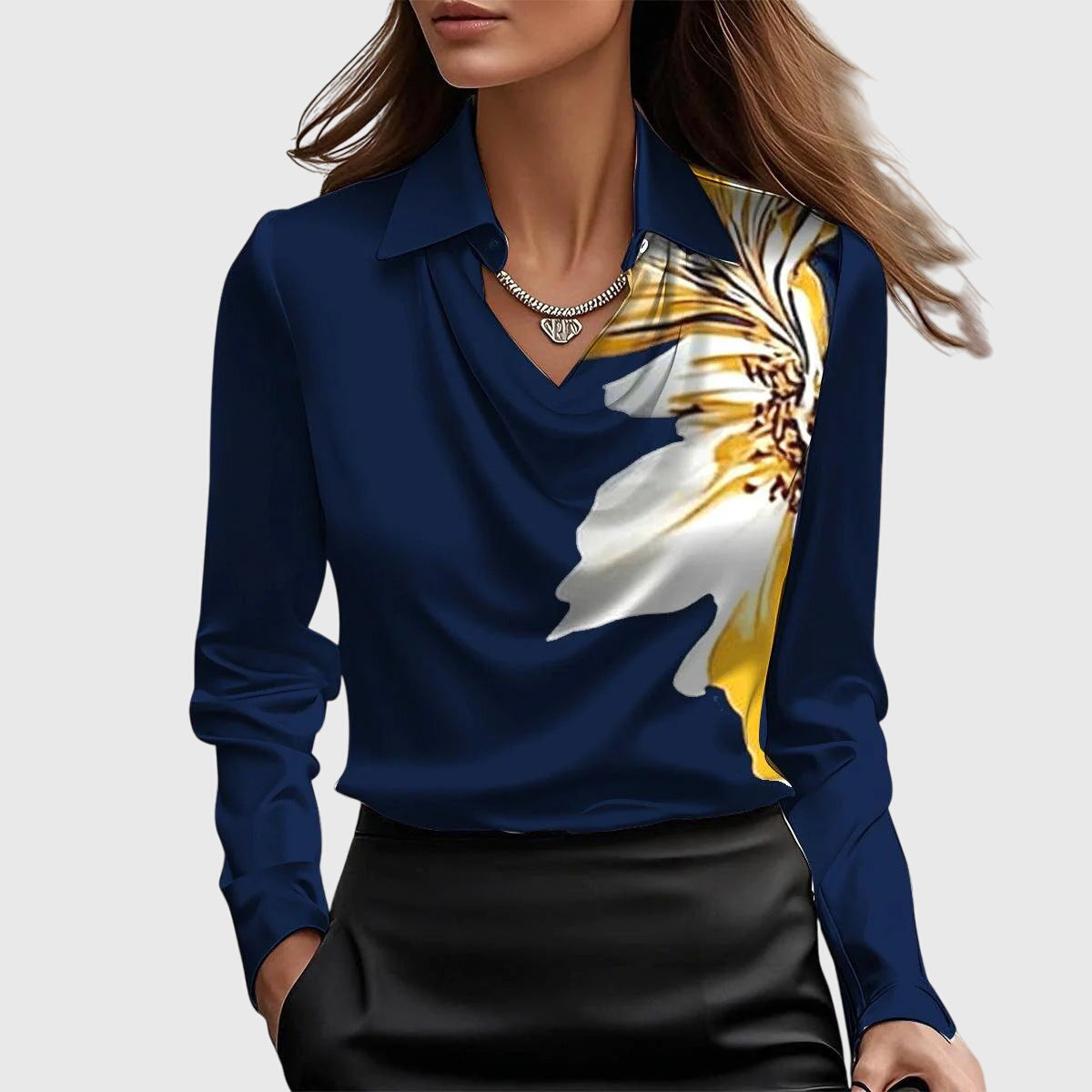 Witte Blouse Dames Met Drapering Voor Een Stijlvolle Look 7
