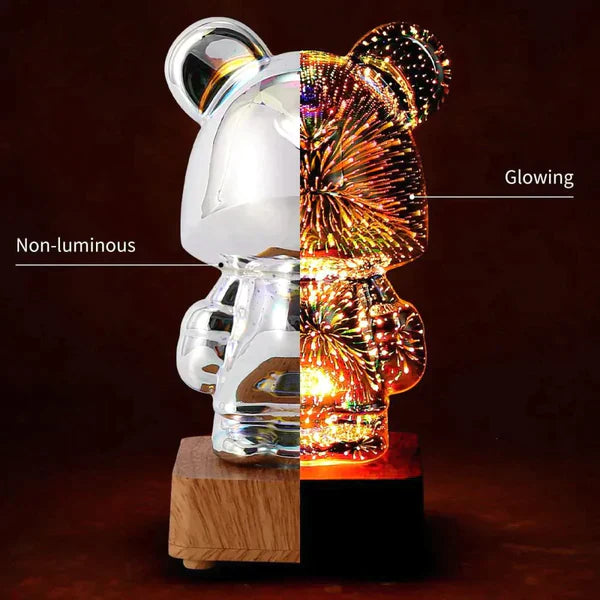 Nachtlampje Kinderen Multicolor Teddybear 3D Effect LED Kunststof-5