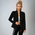 Zwarte Blazer Dames Elegant Textuur Rayon Polyester Spandex 3